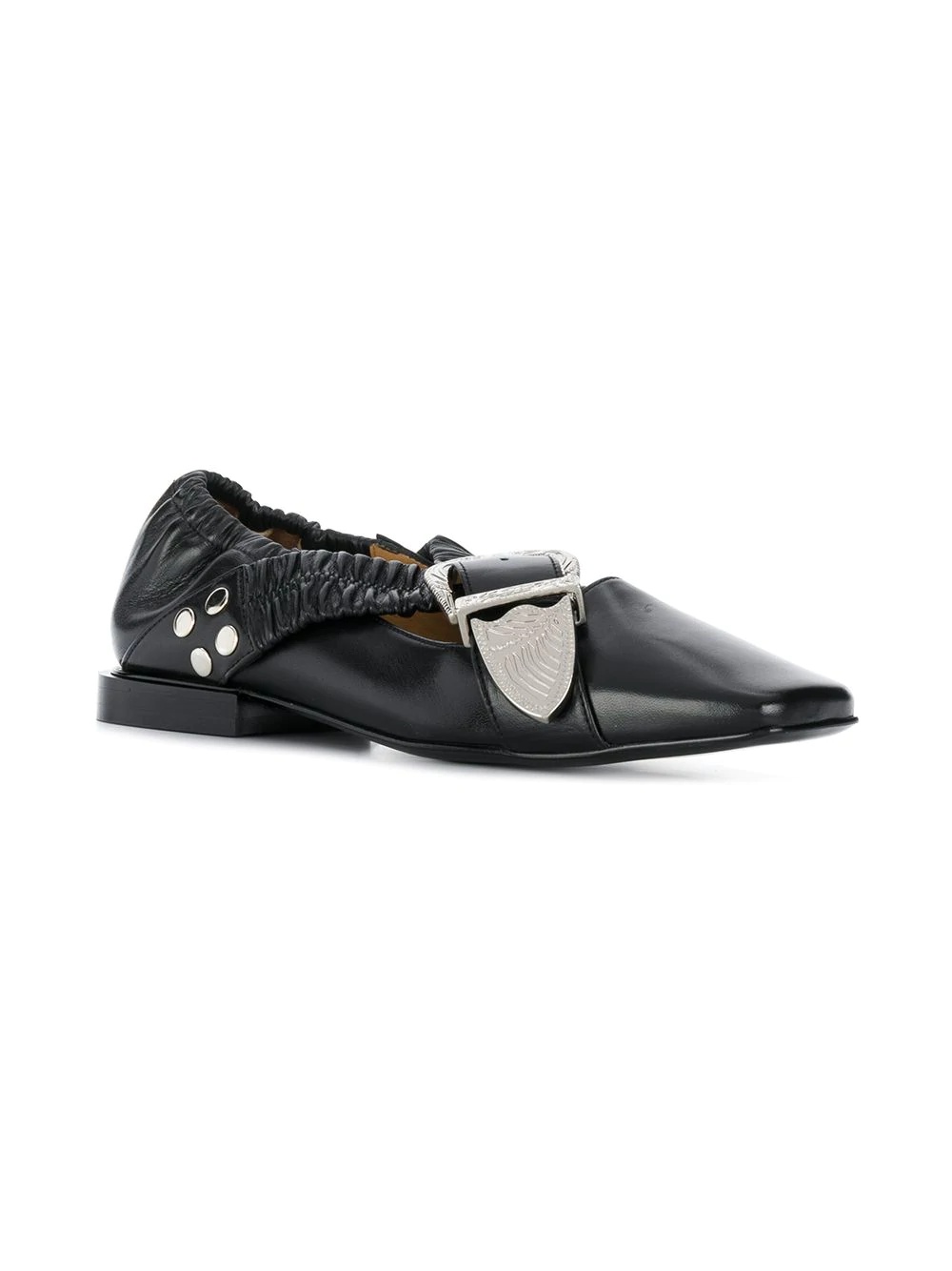 Toga Pulla Leather Slip-on With Bow Flat In Black