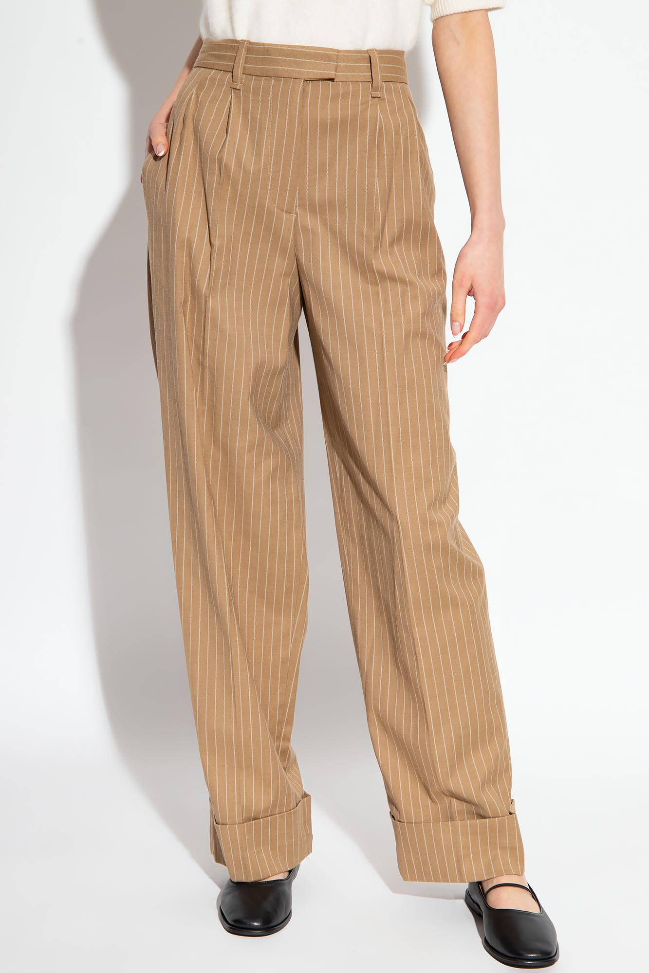 Rag & Bone Marianne Pinstriped Trousers In Brown