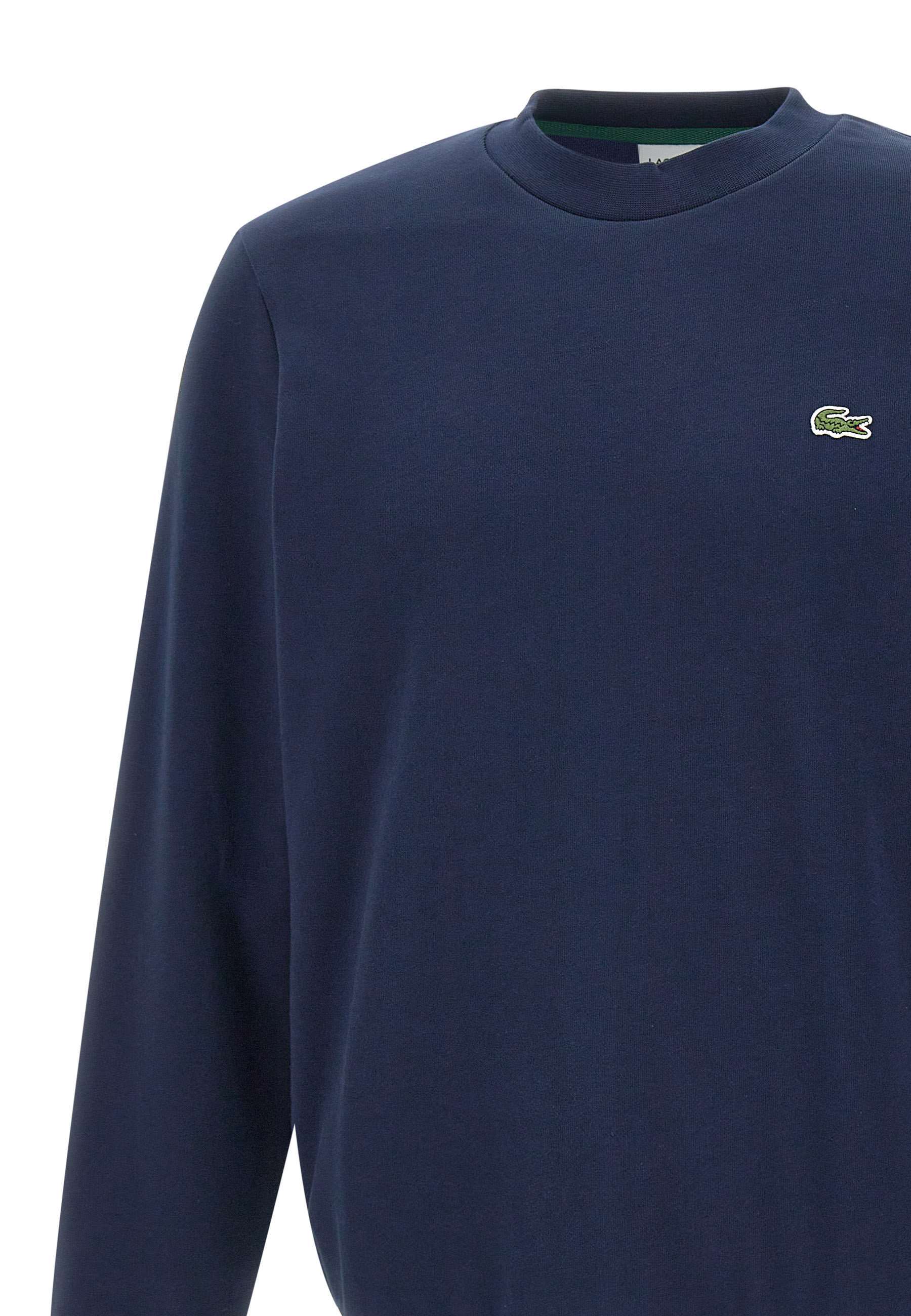 Lacoste Classic Fit Fleece Sweatshirt In Blue