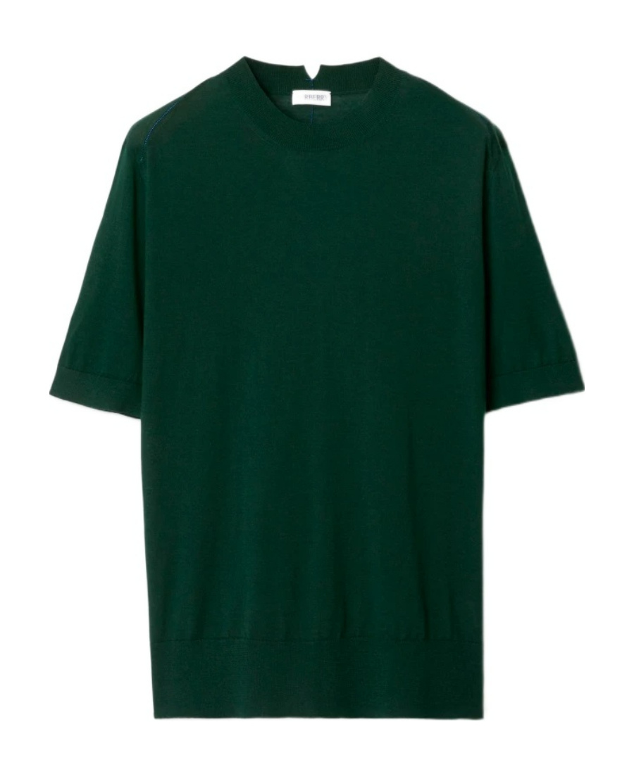 Burberry Drop-shoulder Wool Knitted Top In Green