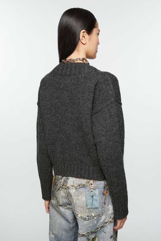 Acne Studios Single-breasted Wool Knitted Cardigan In Black