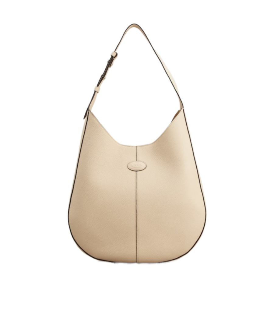 Tod's Small Oboe Leather Tote Bag In Nude