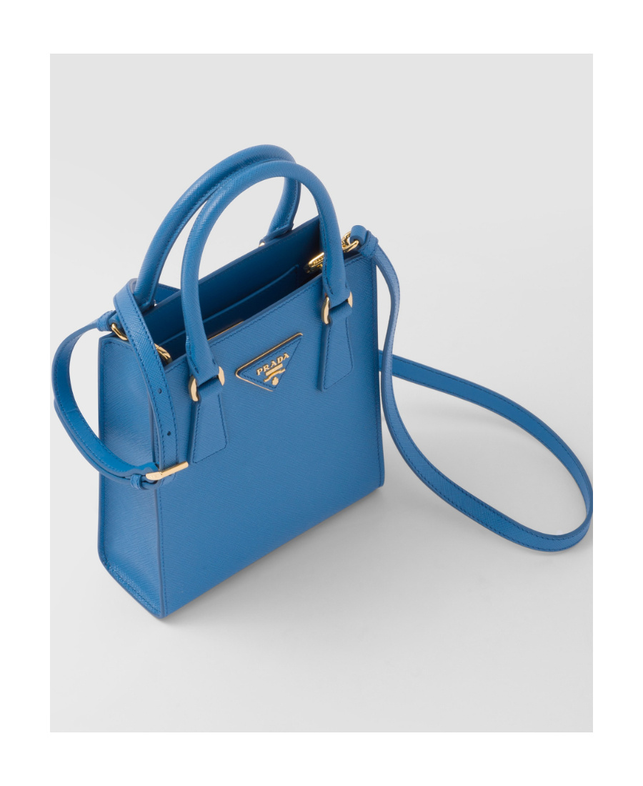 Shop Prada Saffiano Leather Handbag In Blue