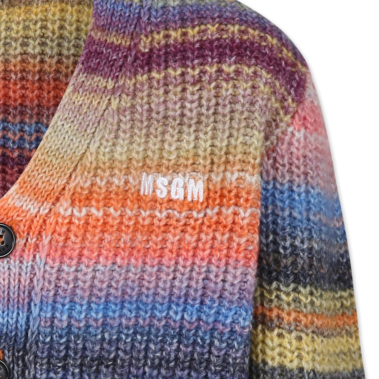 MSGM LOGO-EMBROIDERED CARDIGAN 