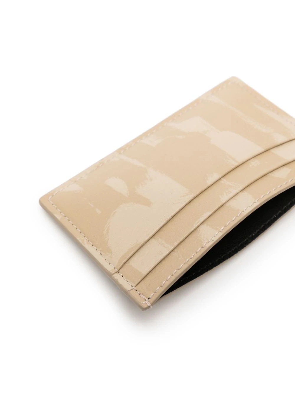 Shop Alexander Mcqueen Graffiti-print Leather Cardholder In Nude