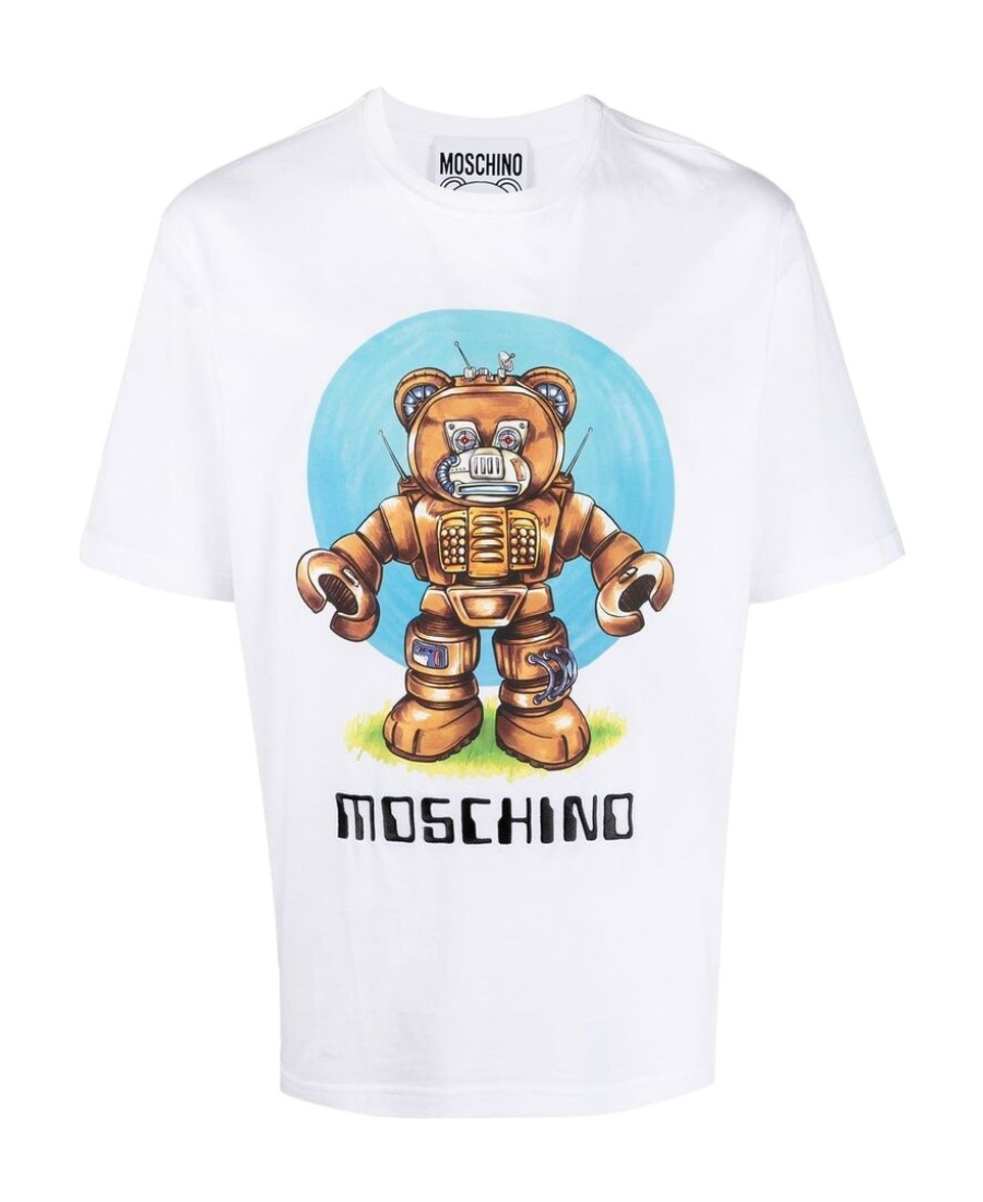 Moschino Robot Teddy T-shirt In White