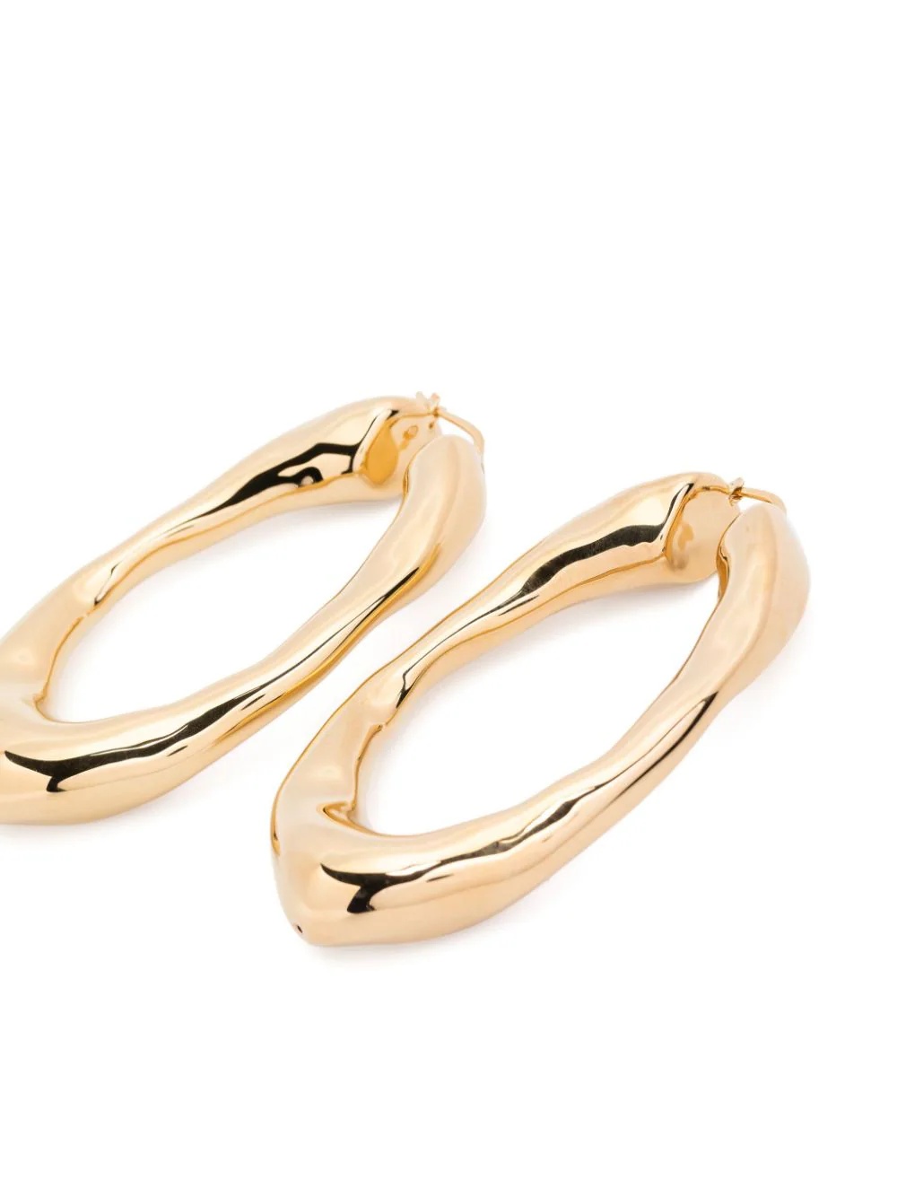 Jil Sander Engraved-logo Chunky Hoops In Yellow