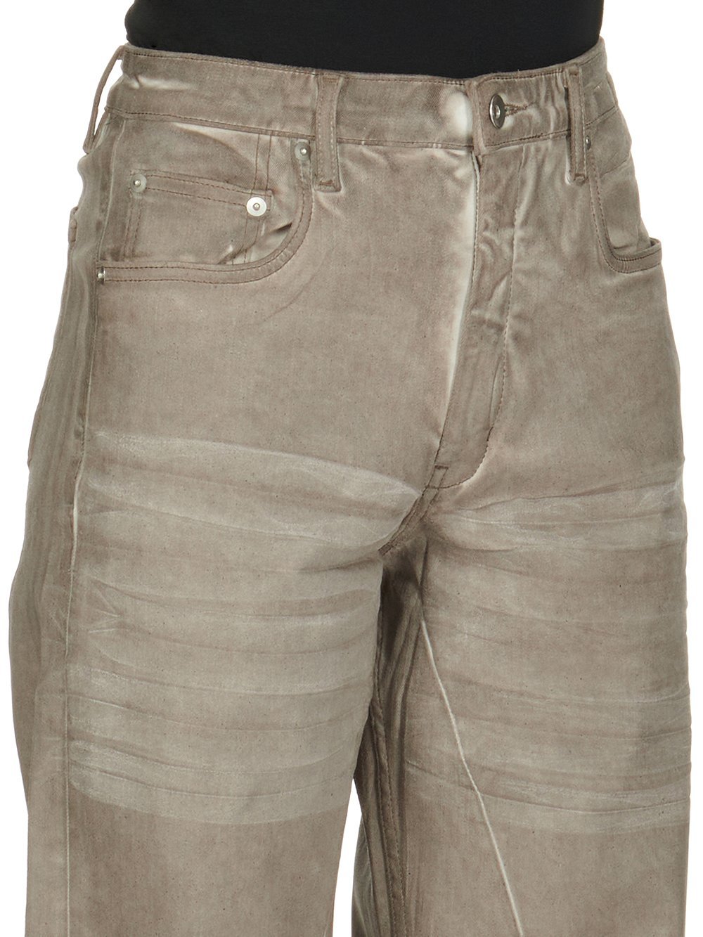 Rick Owens Drkshdw Belt-strap Jeans In Nude