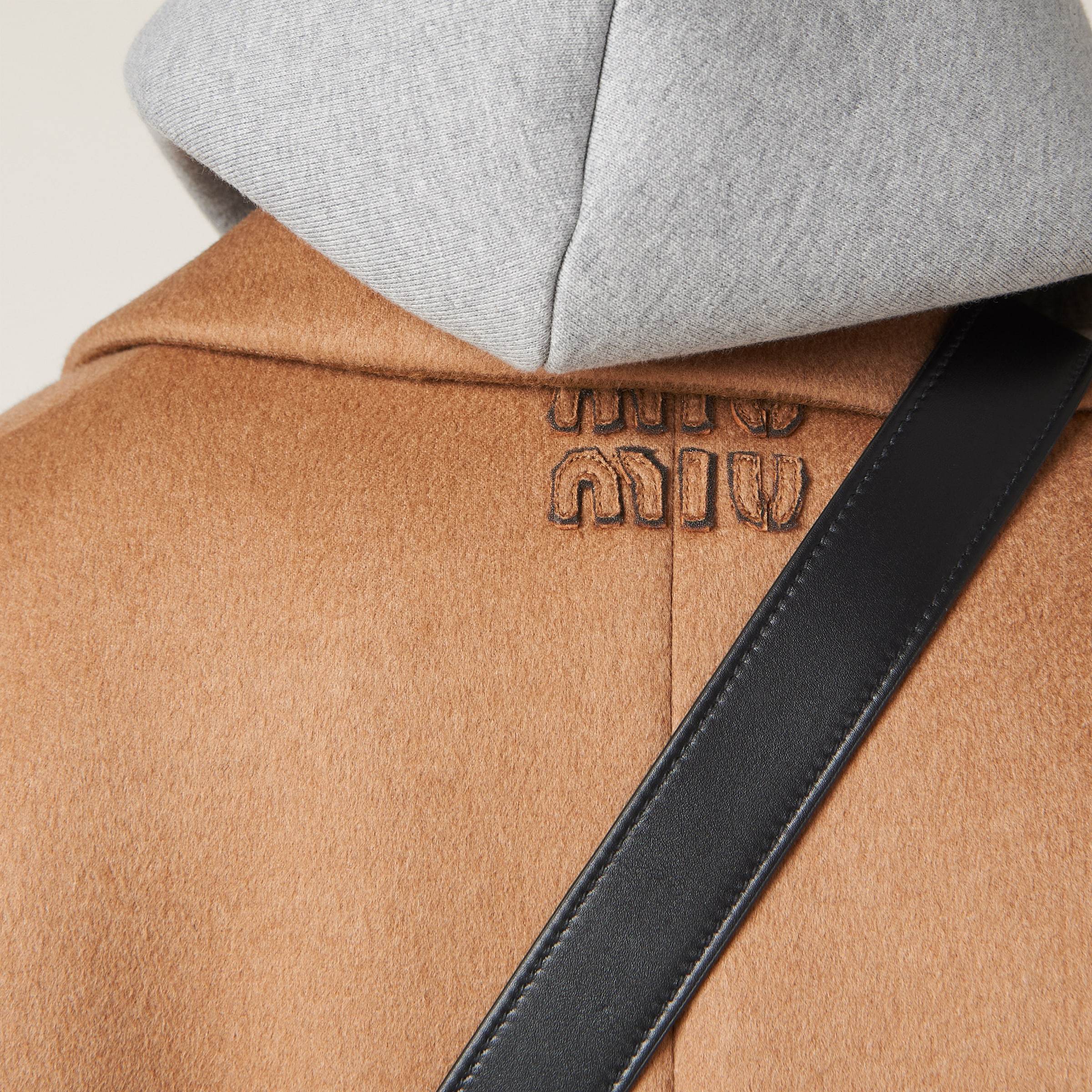Miu Miu Double-breasted Camel Hair Coat In Brown