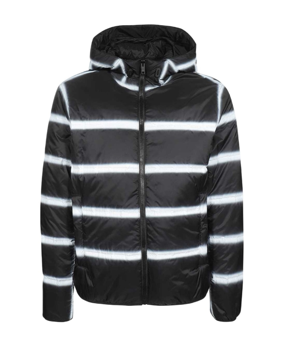 Givenchy Hooded Stripe-pattern Jacket In Black