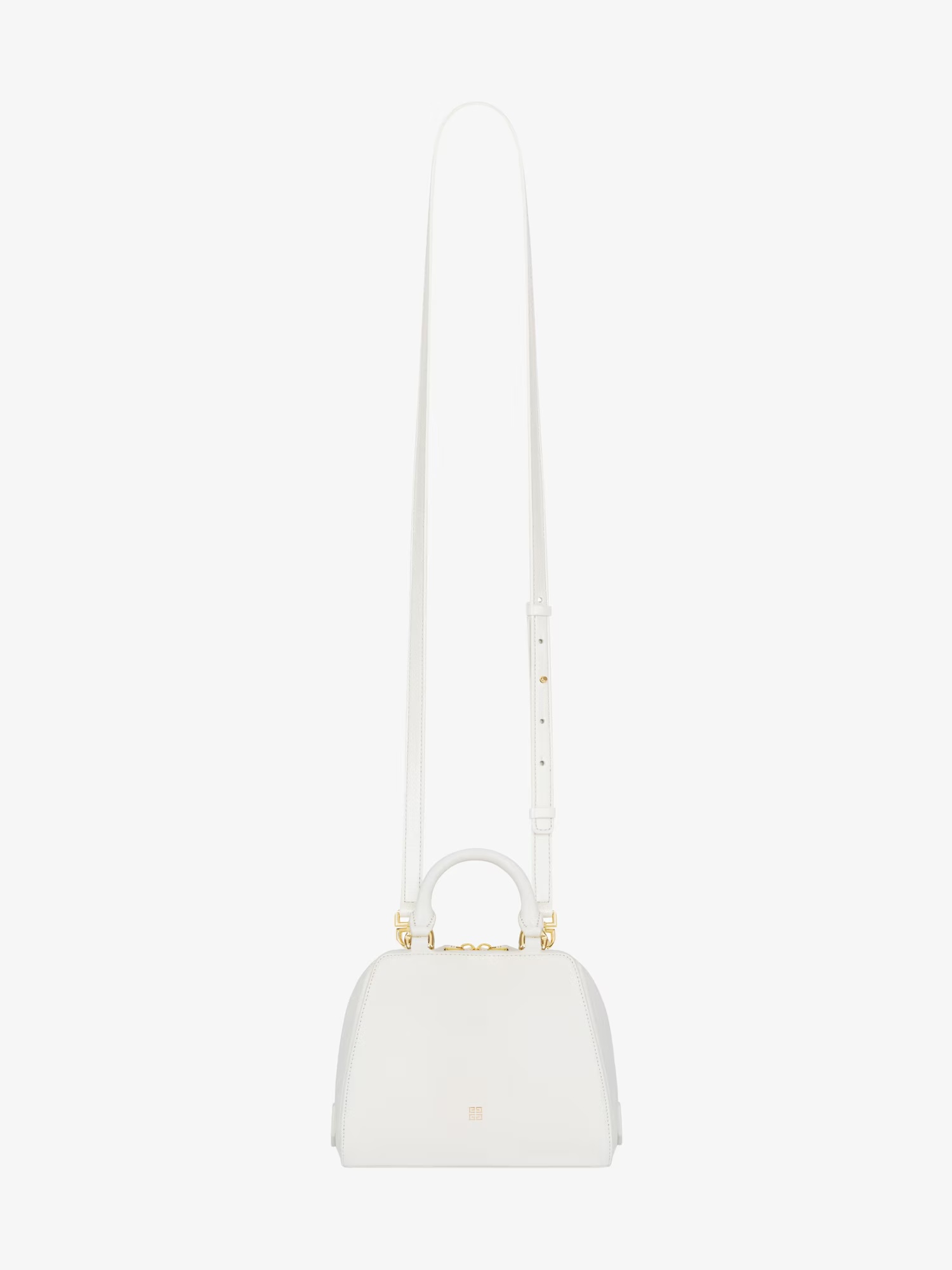 Givenchy Timeless Buffalo Leather Handbag With Elegant Gold Accents In White
