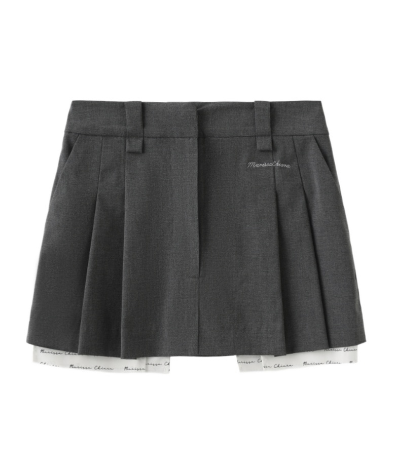 Marissa Chiara Belt Loop Skirt In Gray