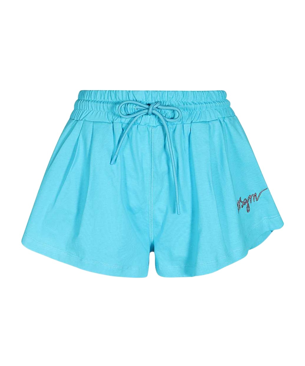 Msgm Loose Waist Shorts In Blue