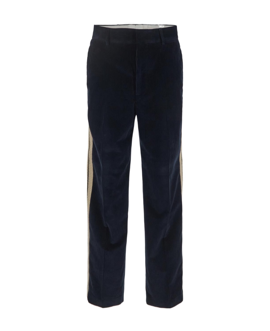 Palm Angels Side Stripe Detailed Corduroy Pants In Black