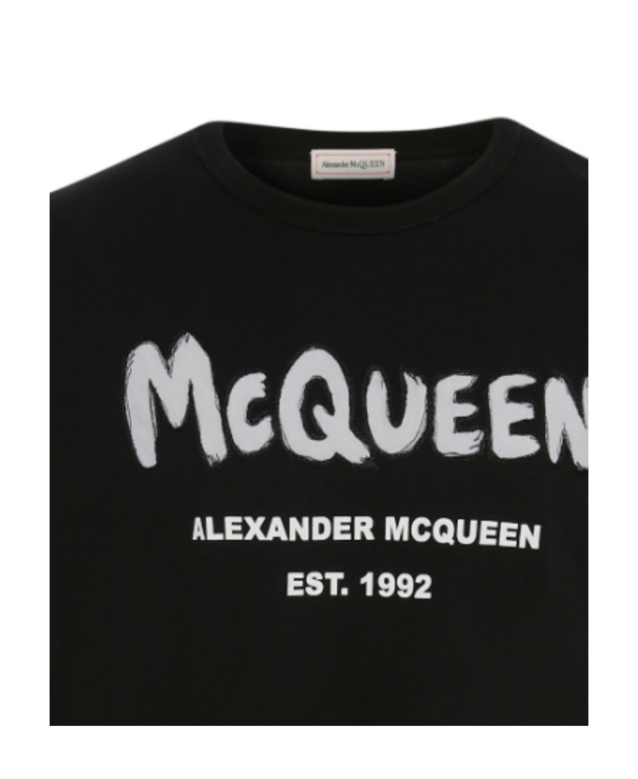 Alexander Mcqueen Mcqueen Graffiti Logo-print T-shirt In Black