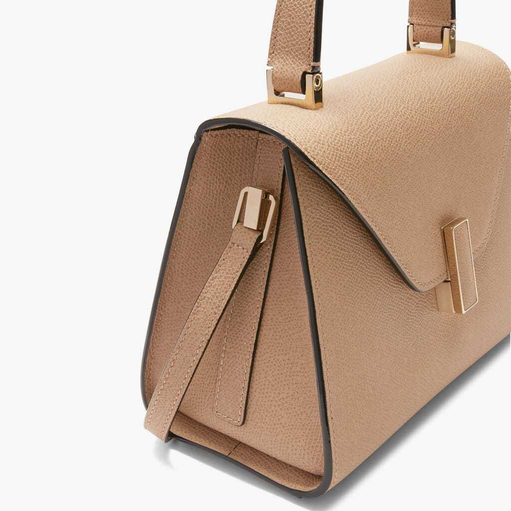 Valextra Tonal Plaque Crossbody Bag In Nude