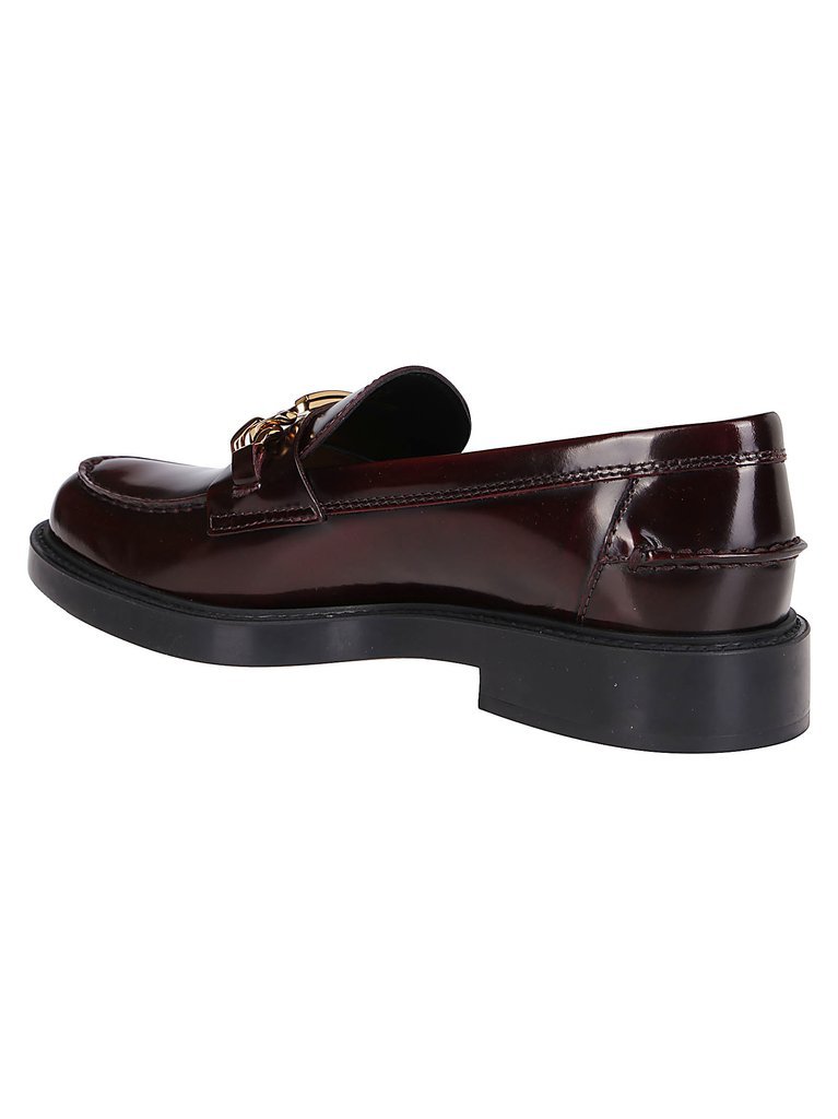 Tod's Logo-plaque Leather Loafers In Black