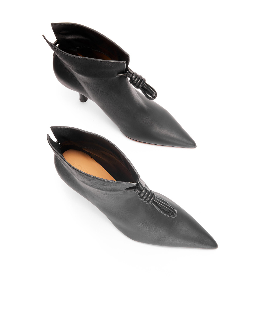 Loewe Black Leather Flamenco Boots For Women In Black