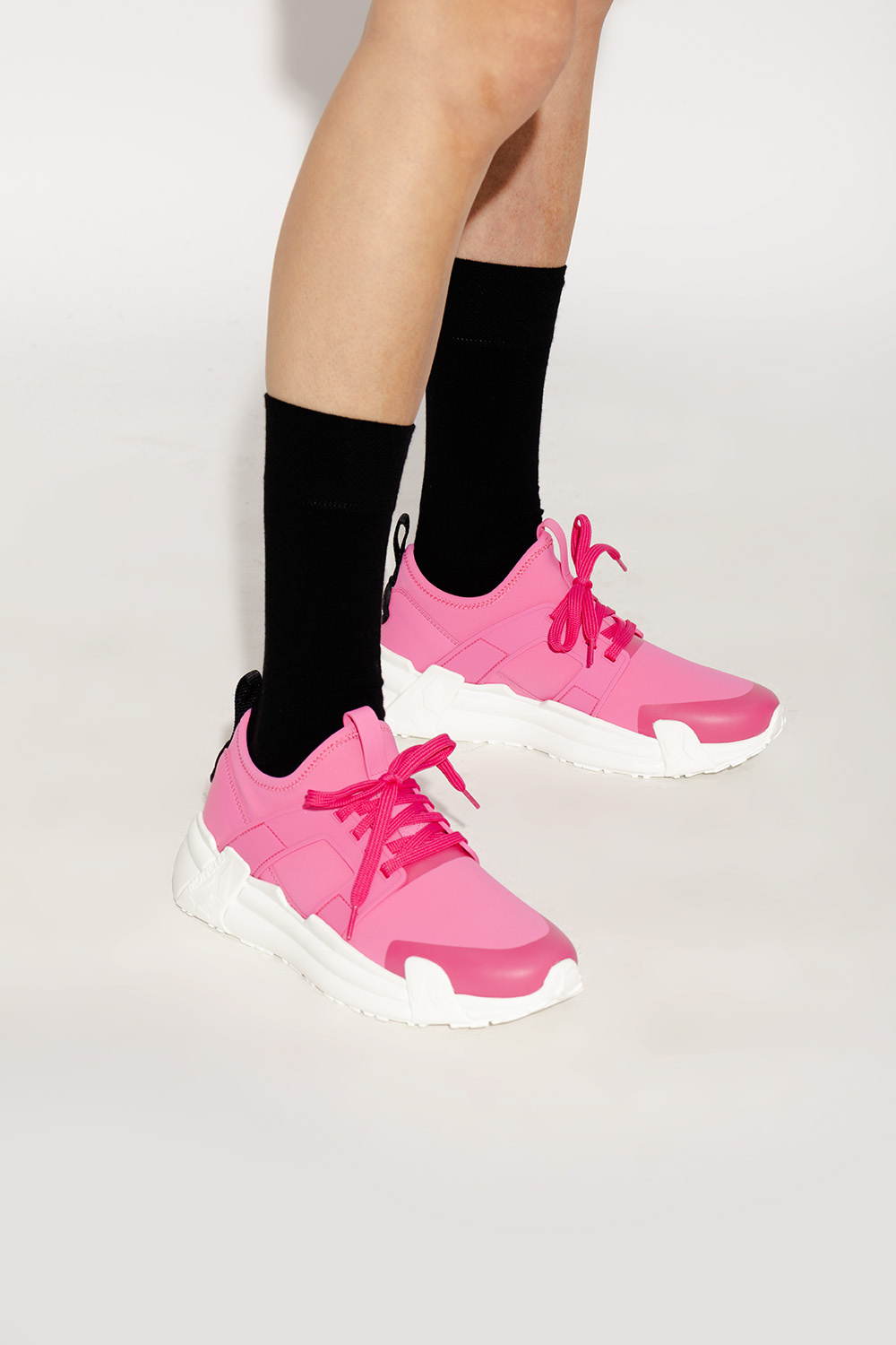 Shop Moncler Lunarove Low-top Sneakers In Red
