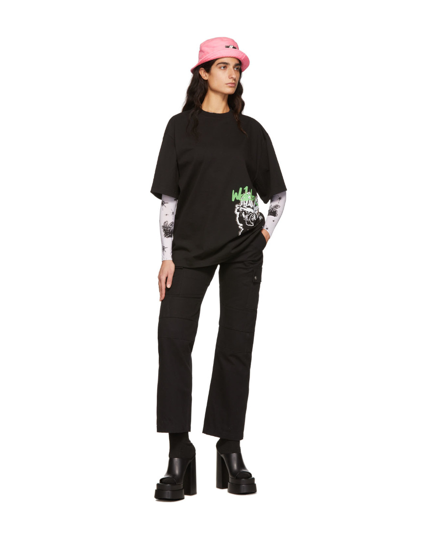 We11 Done Logo Long-sleeved T-shirt In Black