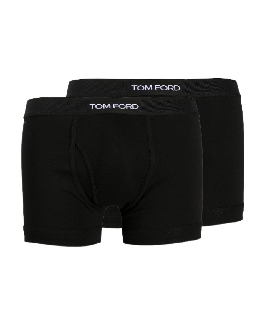 Tom Ford Mens Black Logo-embroidered Cotton-blend Jersey Boxers In Black