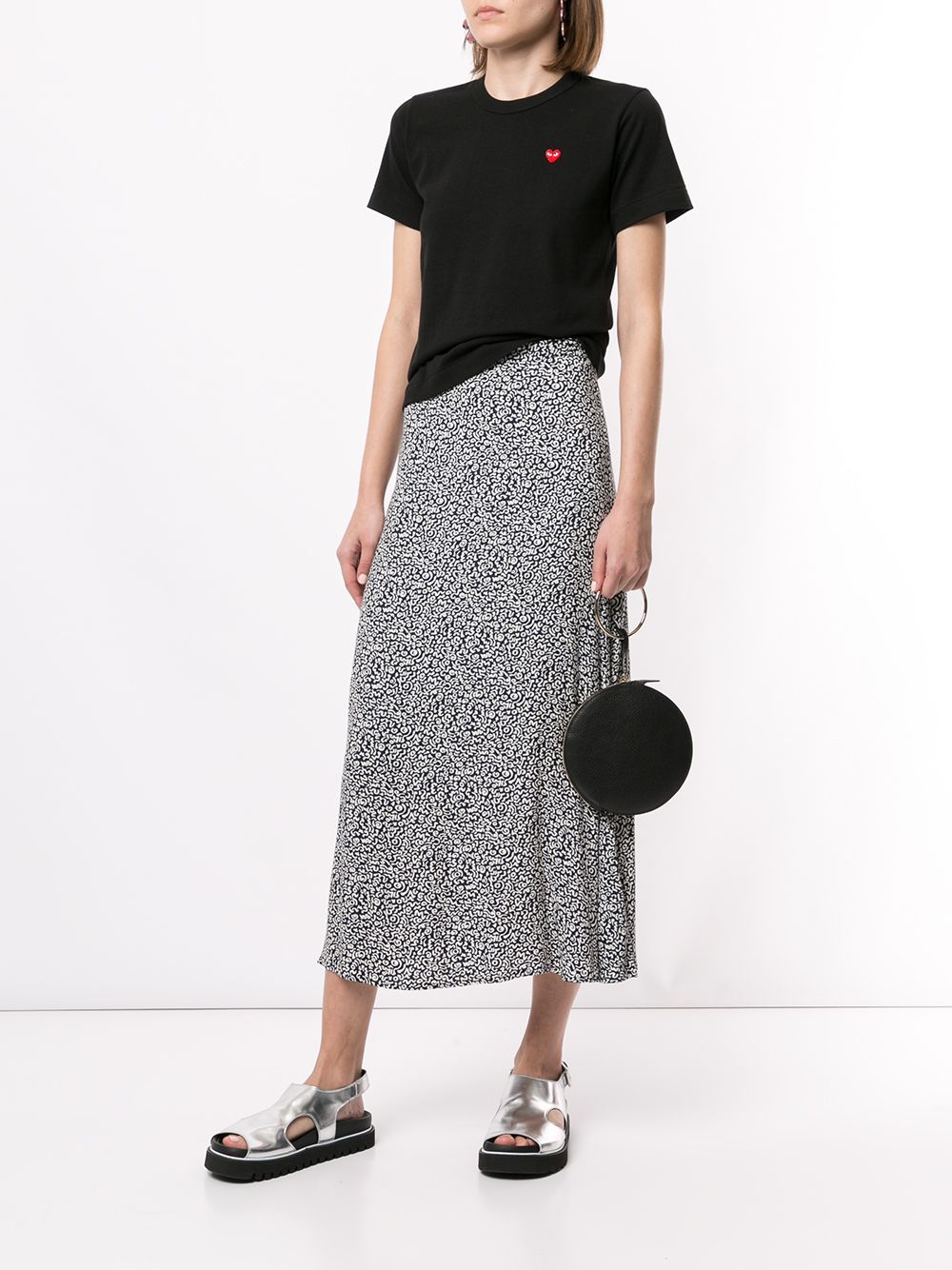 Comme Des Garçons Play Logo-patch T-shirt In Black