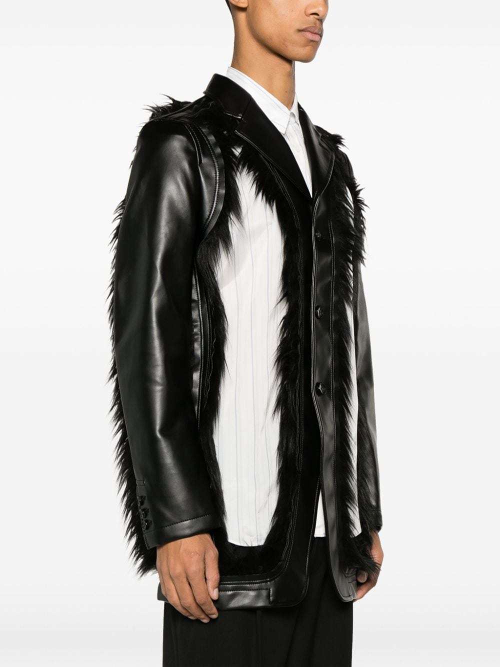 Comme Des Garçons Cut-out Single-breasted Blazer In Black