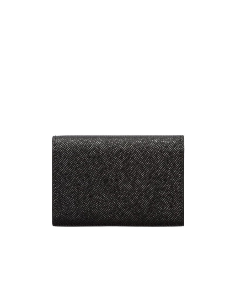 Prada Triangle-logo Saffiano Leather Wallet In Black