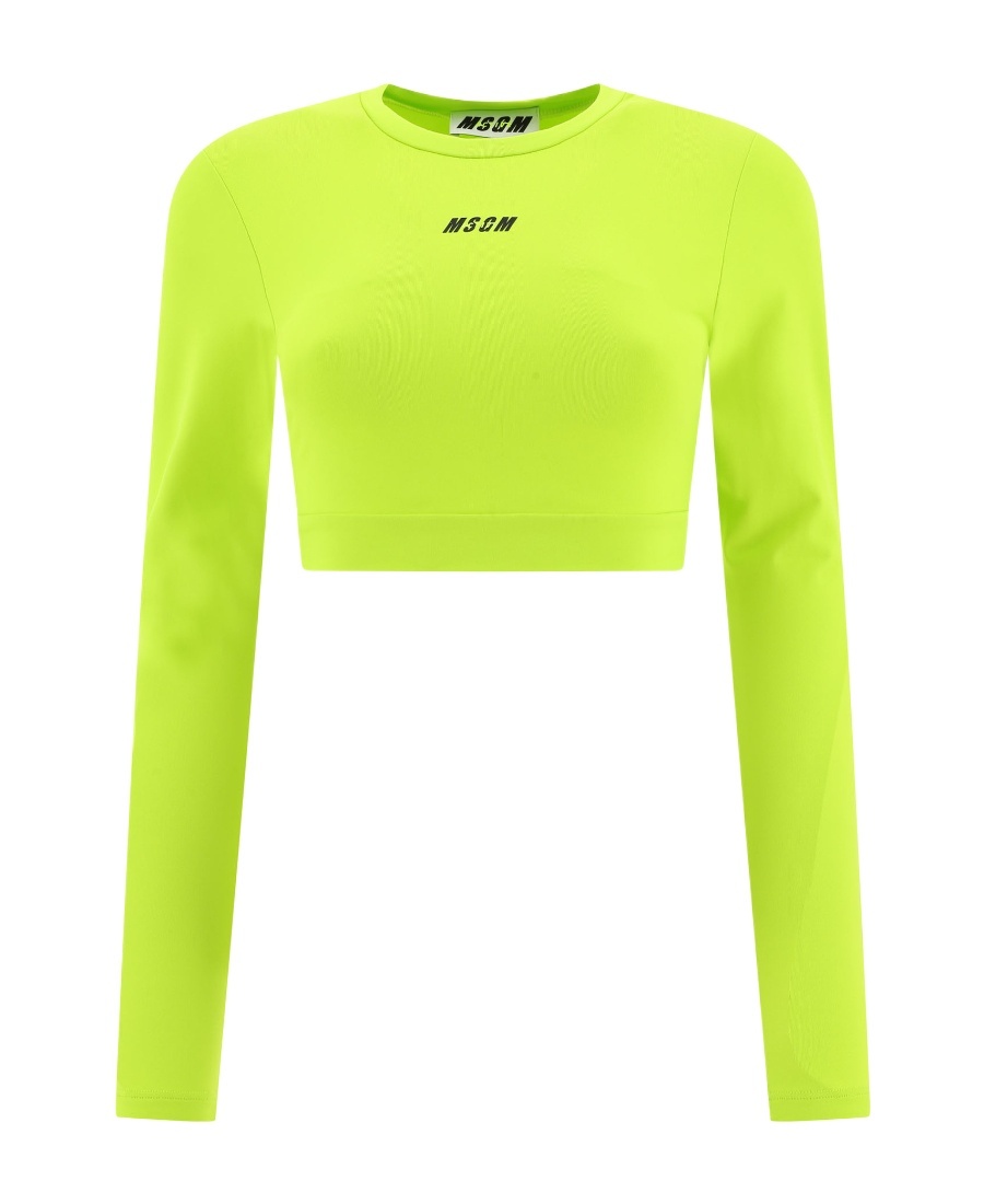 Msgm Long Sleeved T-shirt In Yellow