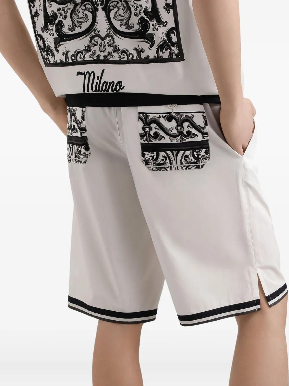 Dolce & Gabbana Majolica-print Shorts In White