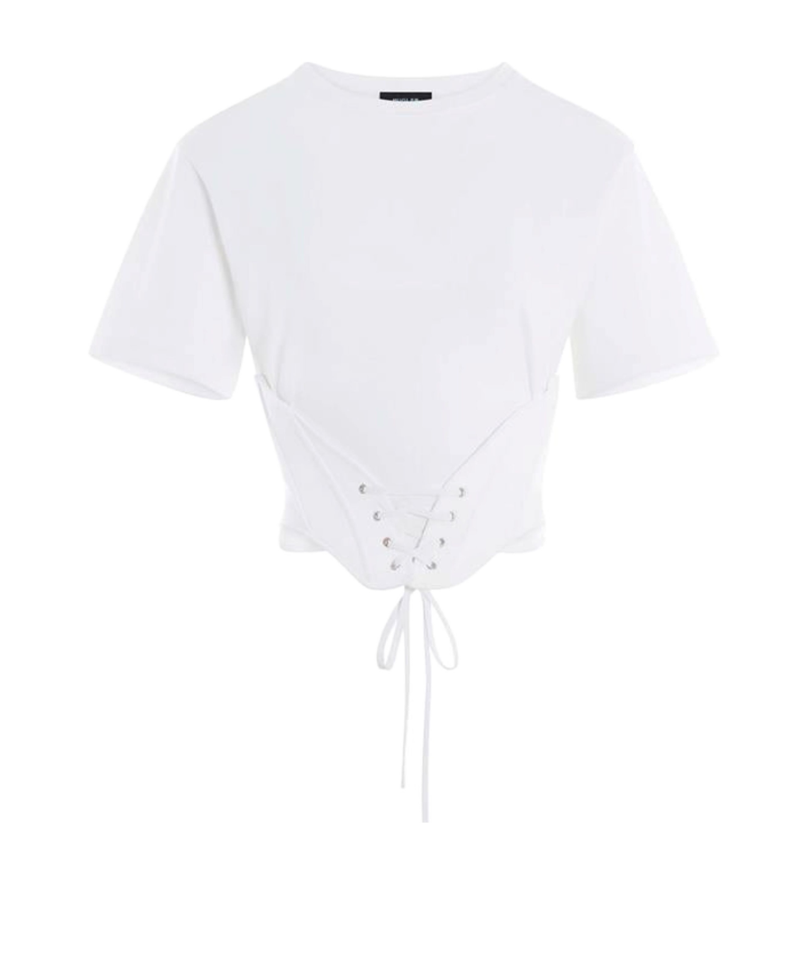 Mugler Women's White Corseted T-shirt For Ss24 In White