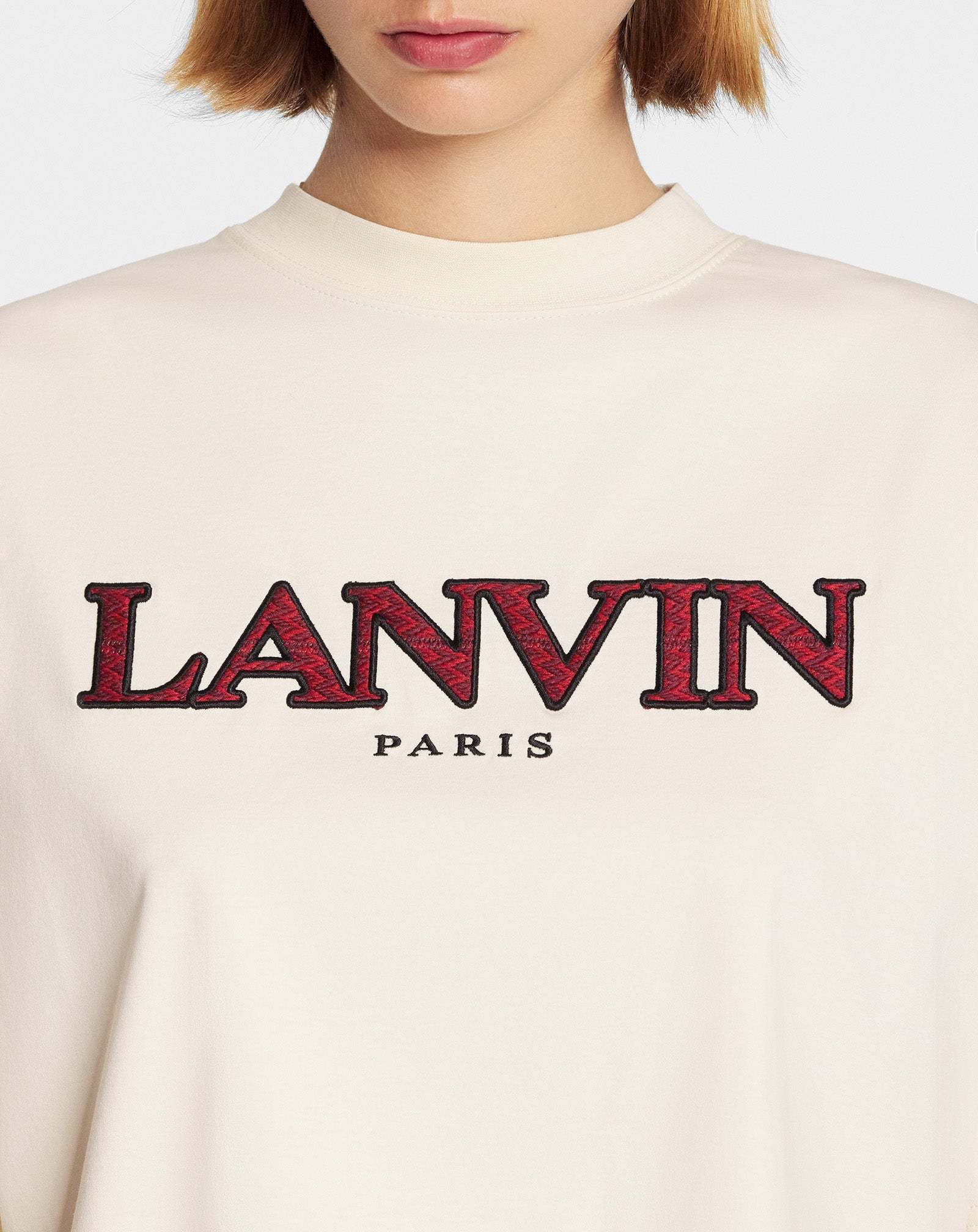 LANVIN LOGO-EMBROIDERED COTTON-JERSEY T-SHIRT 