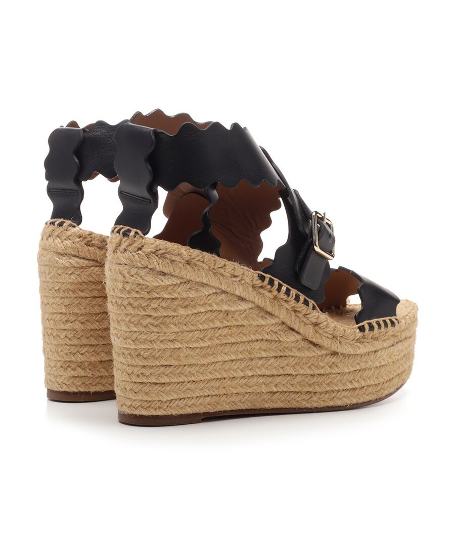 Chloé Lauren Leather Espadrille Platform Wedge Sandal In Multi