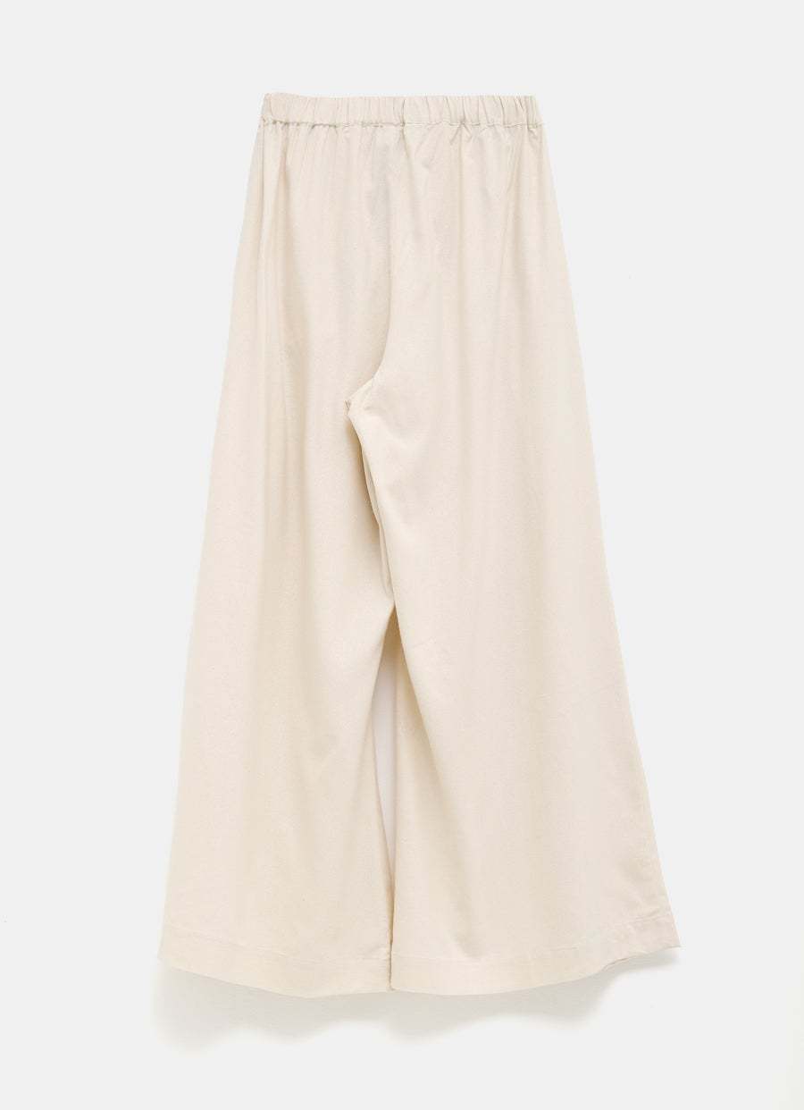 Baserange Elastic Waist Casual Pants In White