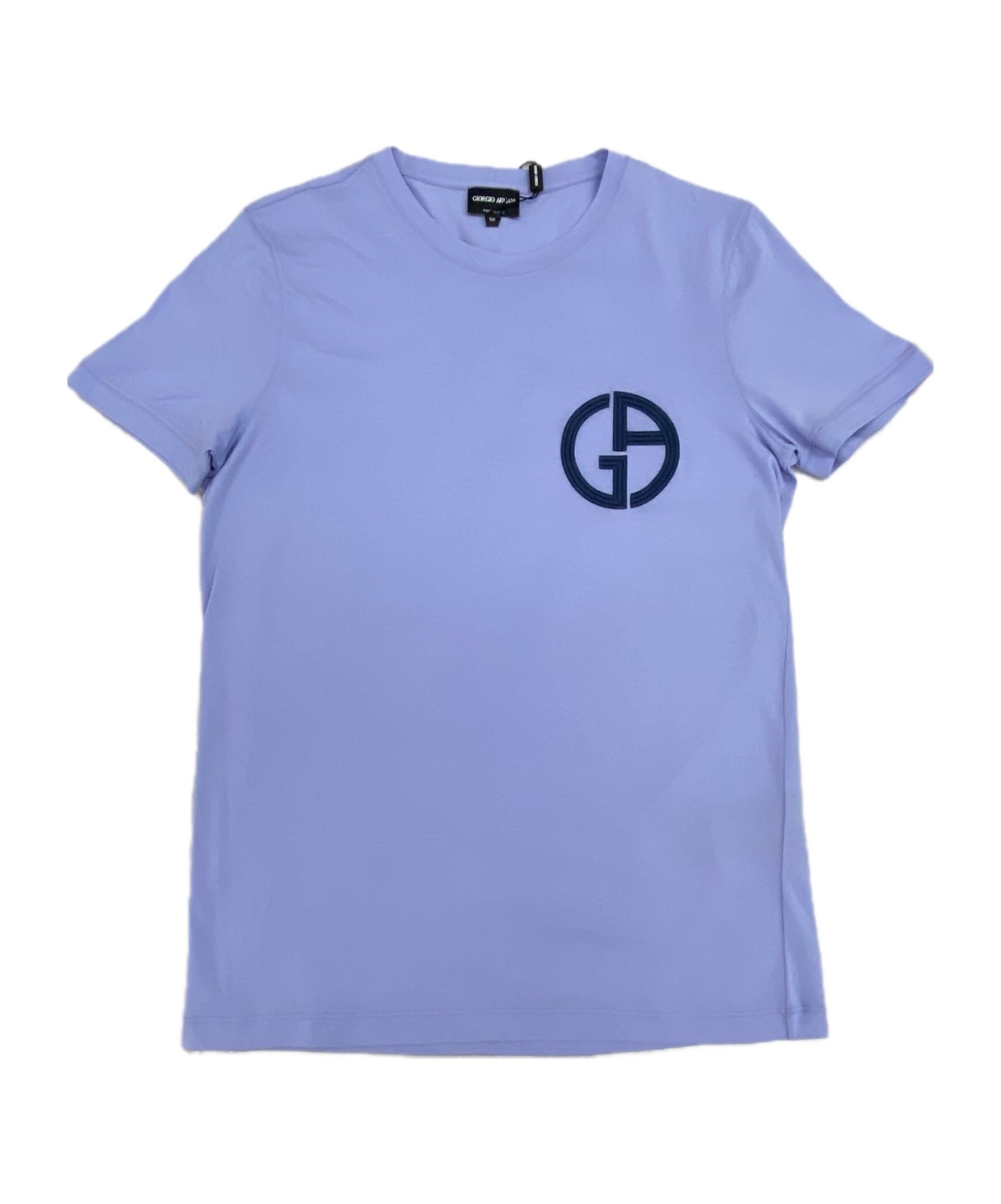Giorgio Armani Round Neck Short Sleeve T-shirt In Blue