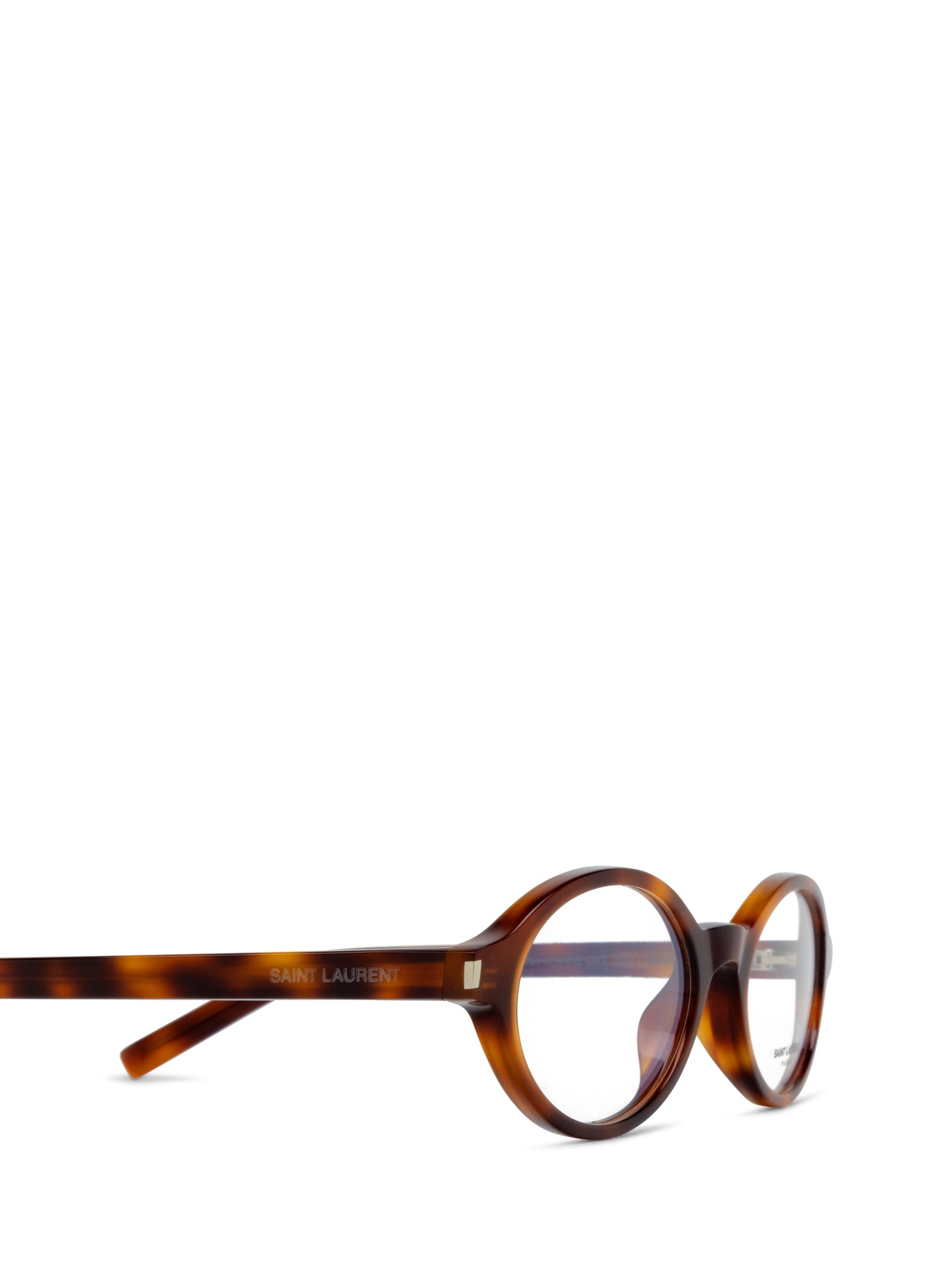 Saint Laurent Jeanne Oval-framed Acetate Glasses In Brown