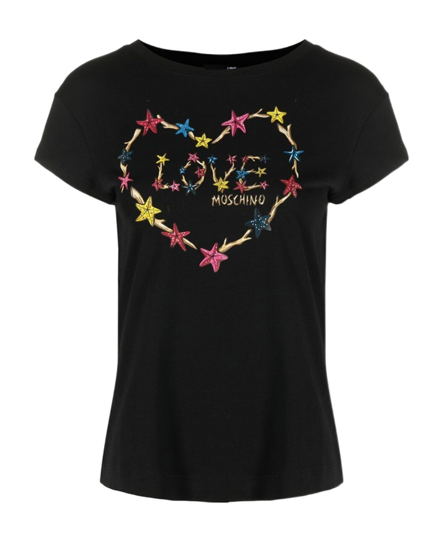 Moschino T-shirt With Round Neck And Short Sleeves In Black