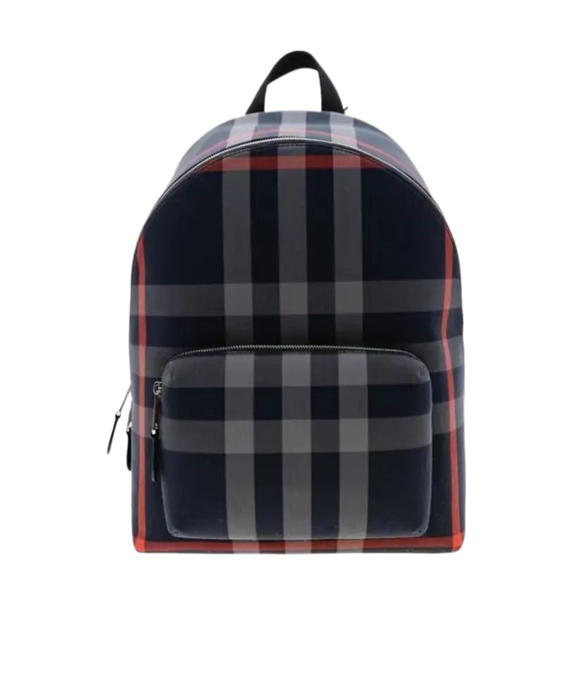 Burberry Plaid Backpack In Black