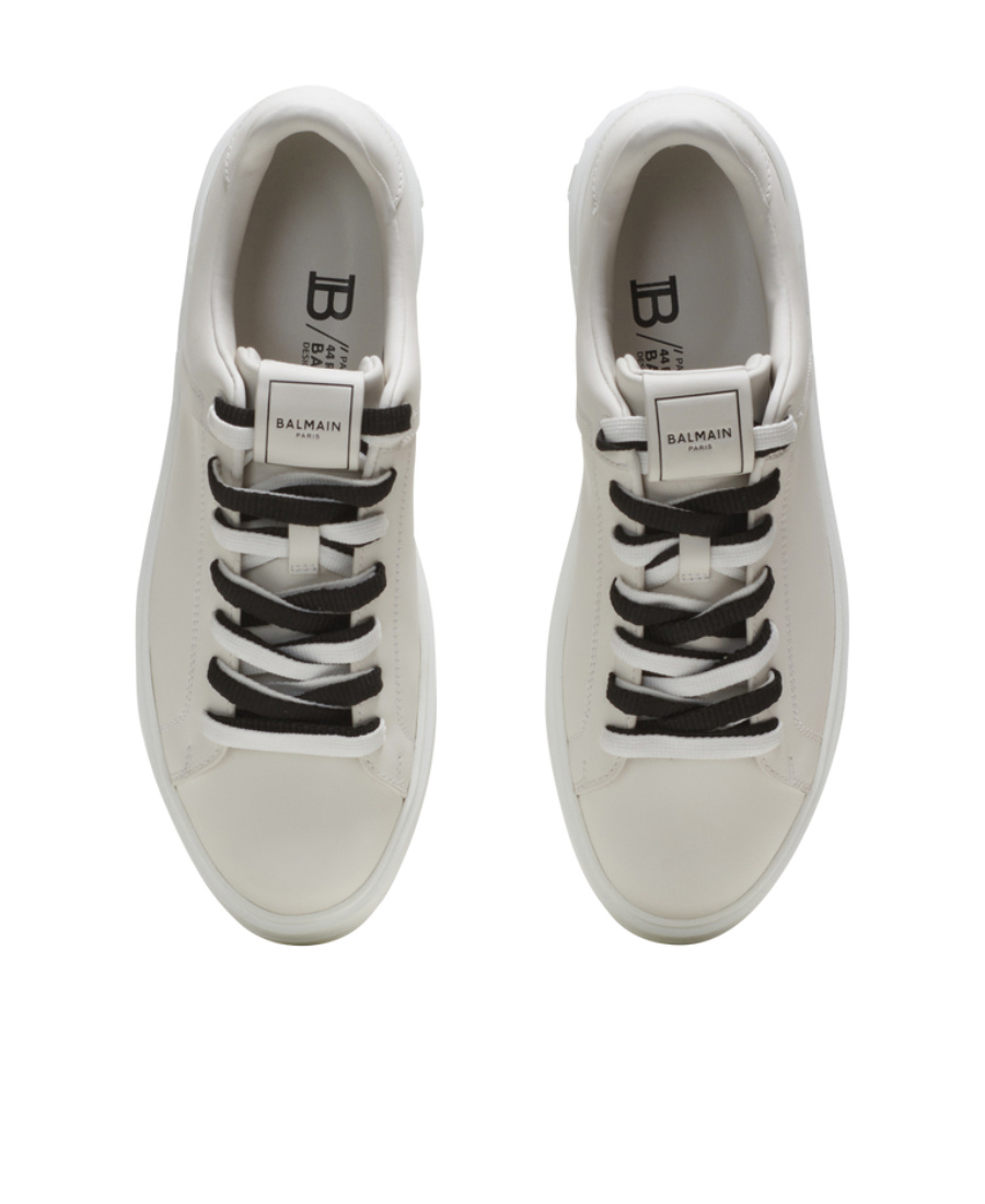 Balmain B-court Leather Trainers In White