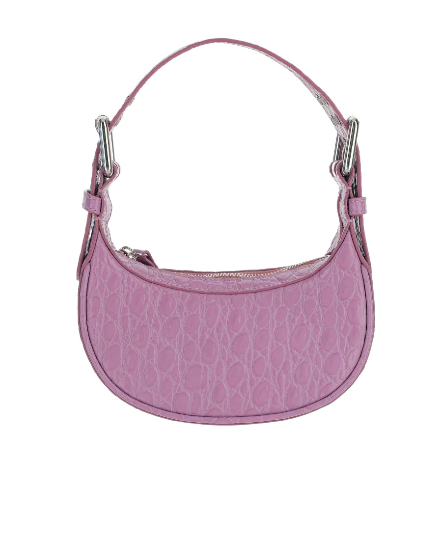 By Far Embossed Zipped Mini Shoulder Bag In Pink