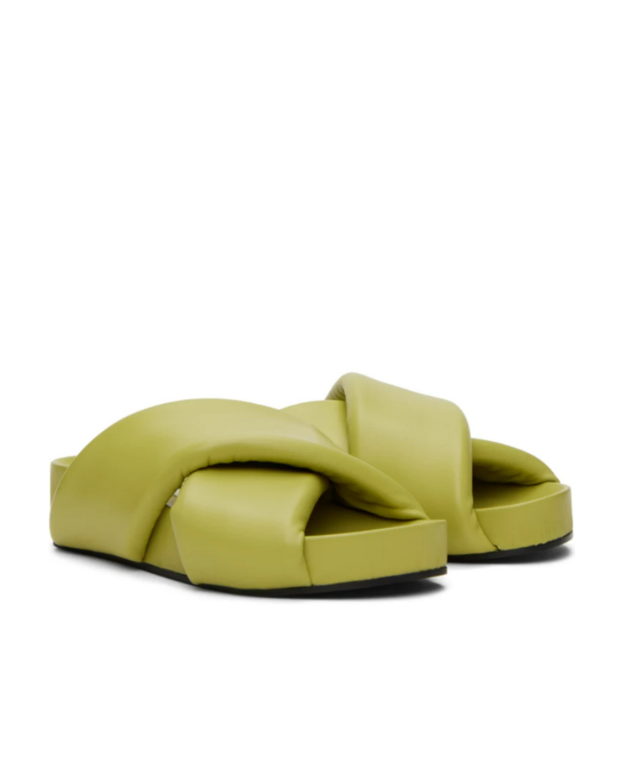JIL SANDER ROUND-HEADED OPEN-TOED FLAT SANDALS