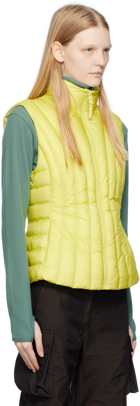 Mackage Standing Collar Quilted Vest In Yellow