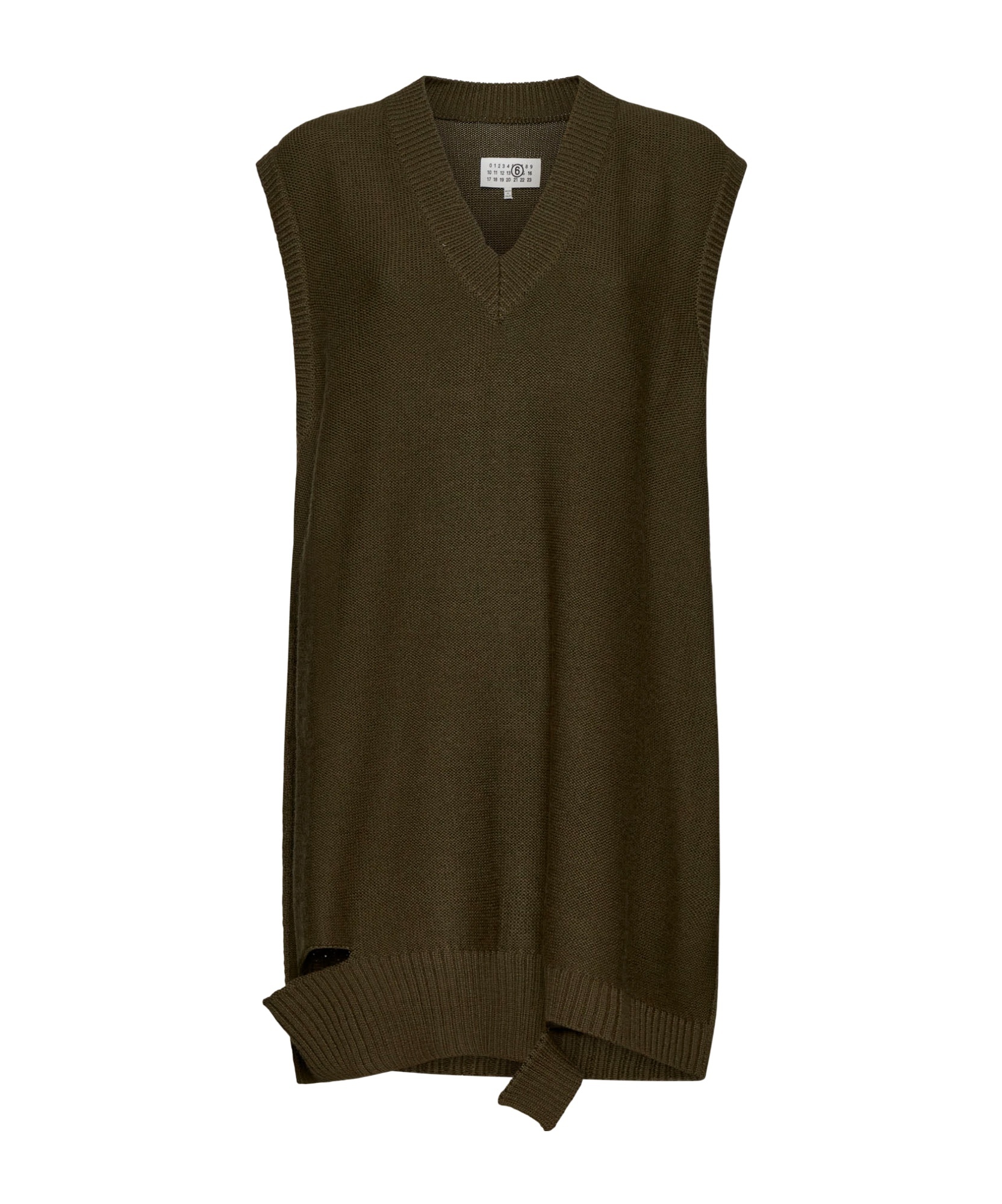 Mm6 Maison Margiela Wool-blend Knit Mini Dress In Black