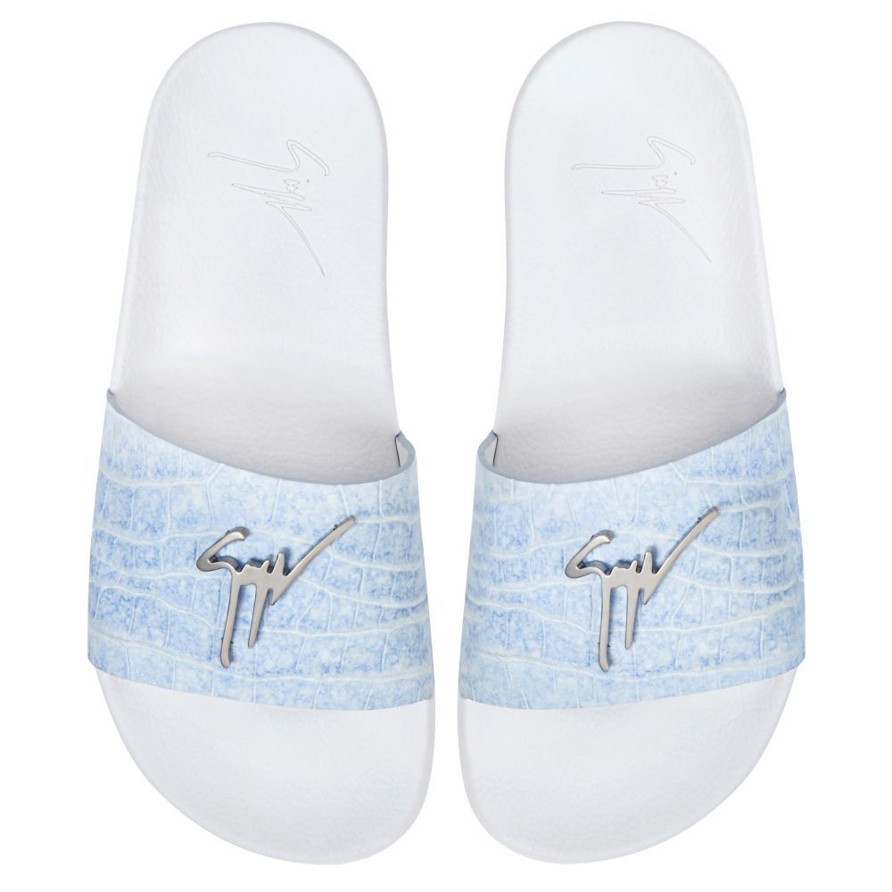 Giuseppe Zanotti Slide Sandalss With Logo In White