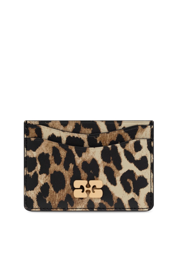 GANNI LEOPARD-PRINT CARDHOLDER 