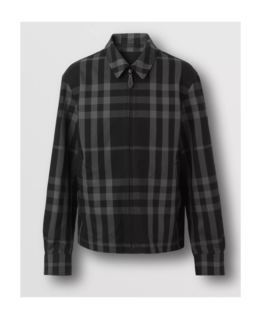 Burberry Harrington Spread Collar Shirt Jacket In Black