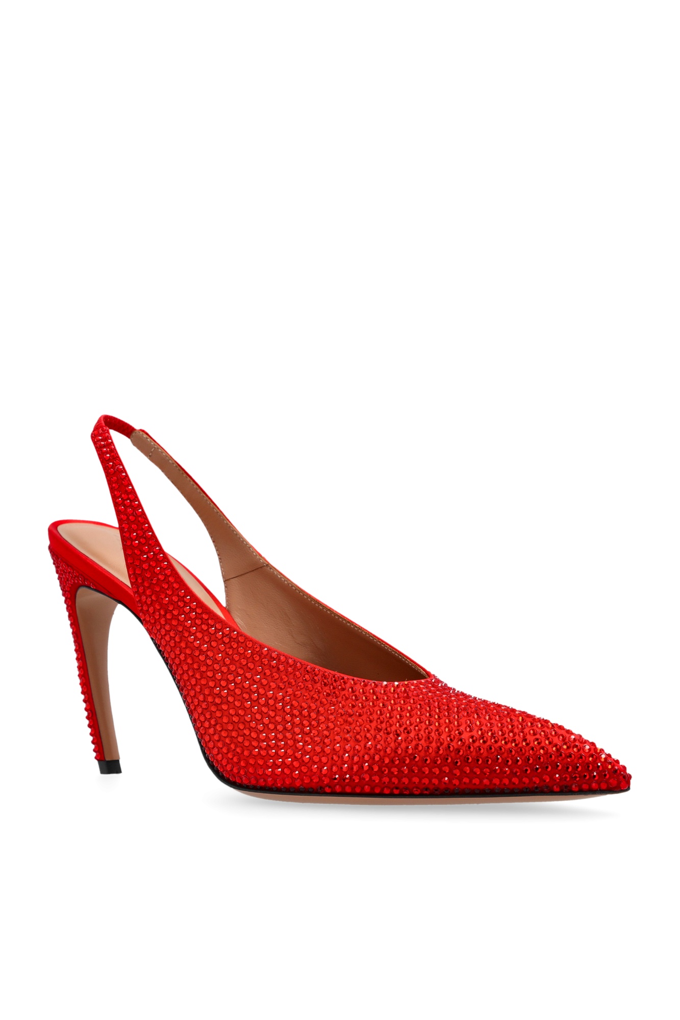 Attico 95mm Viper Crystal-embellished Slingback Pumps