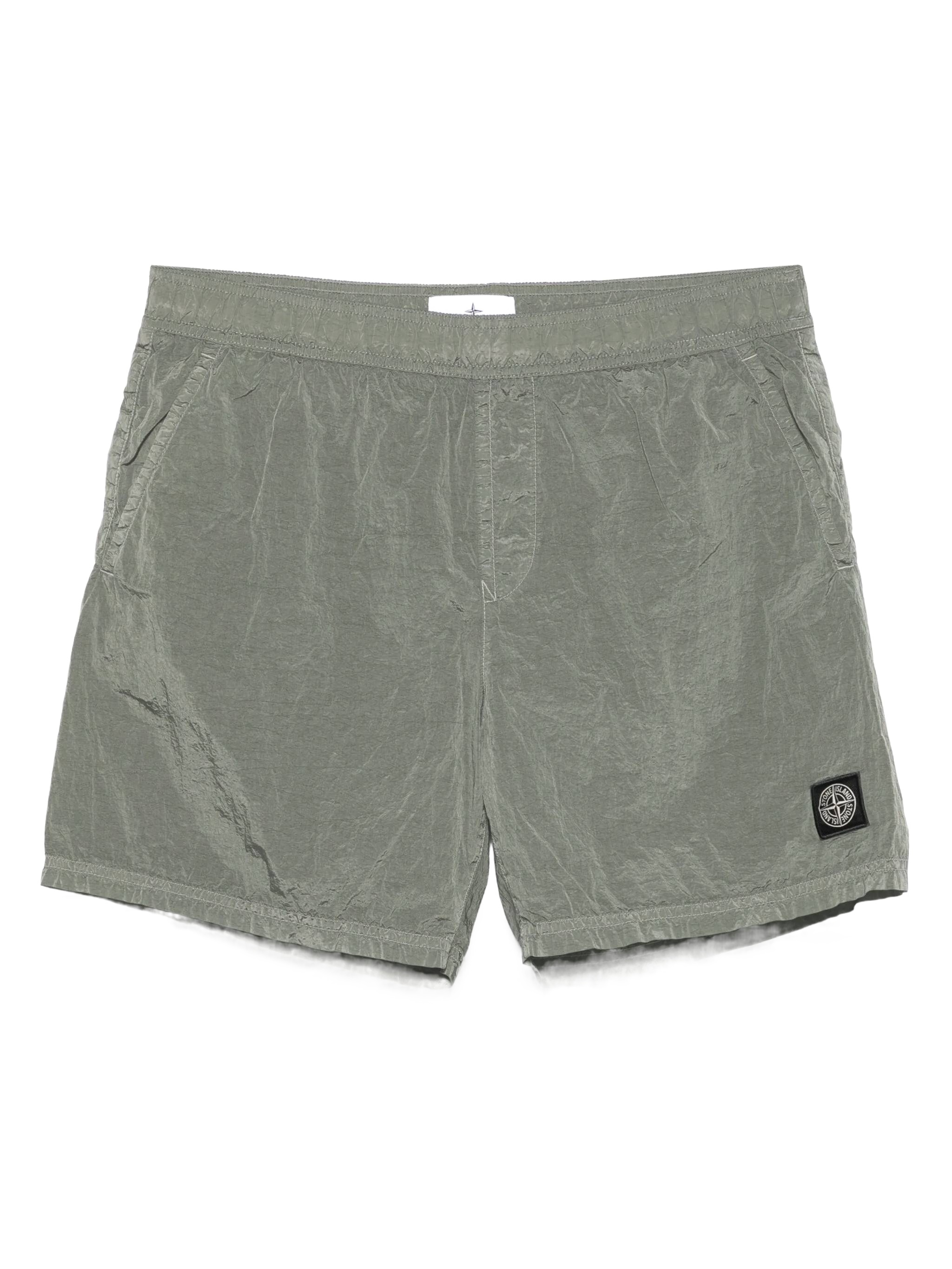 Stone Island Compass-patch Swim Shorts In Sage