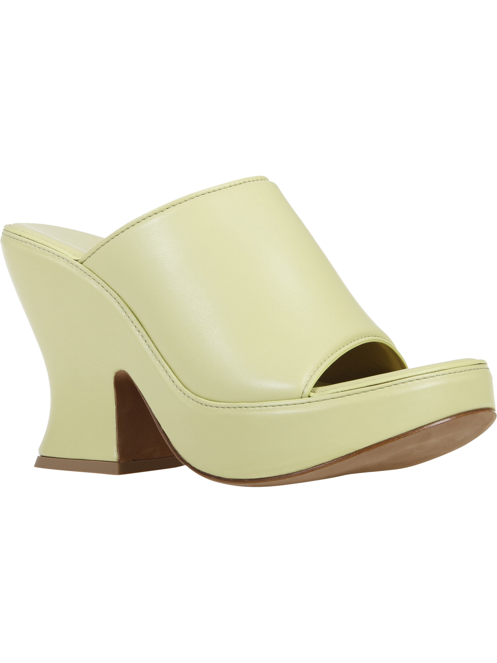 Bottega Veneta 115mm Wedge Platform Mules In Yellow