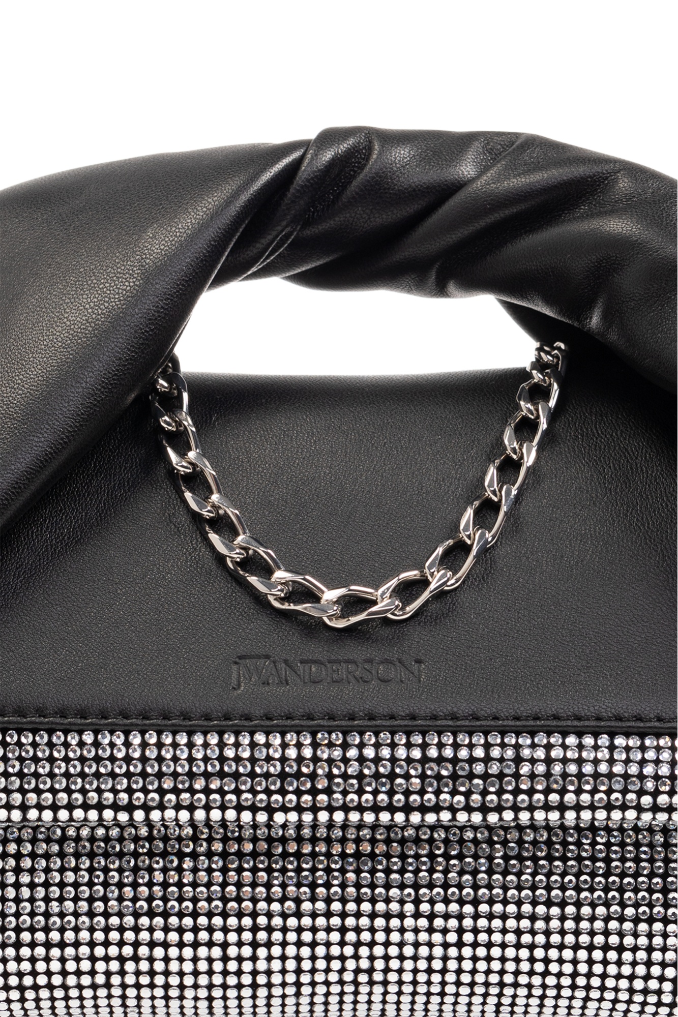 Jw Anderson Crystal Leather Bag In Black